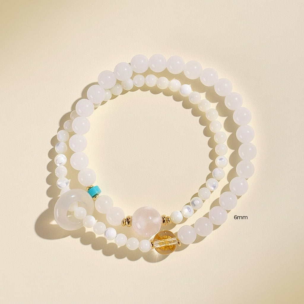 Natural Citrine Wealth-Attracting Five-Element Multigem Bracelet