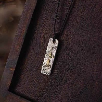 Making A Fortune Chinese Character Copper Coin Wealth Necklace Pendant