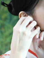 Fish Pattern Jade Luck Dangle Drop Earrings