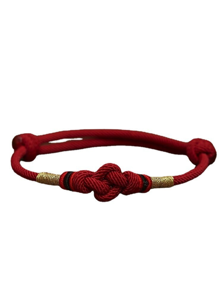 Red String Jade Luck Fortune Knot Braided Couple Bracelet