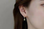 Round Jade Bead Prosperity Earrings