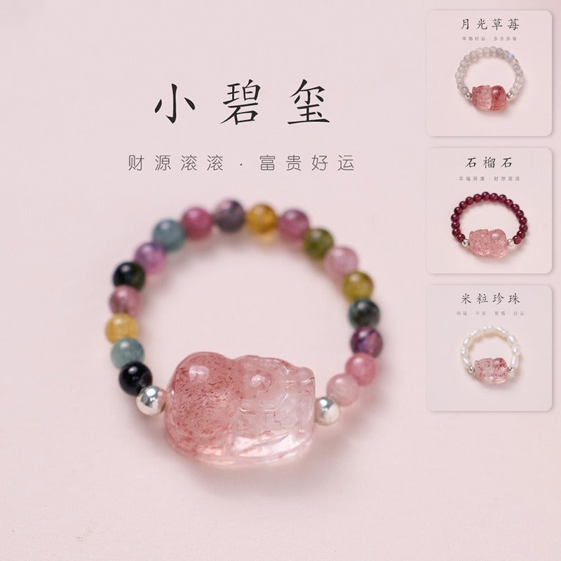 Natural Tridacna Stone Lovely Cat 14K Gold Plated Blessing Ring