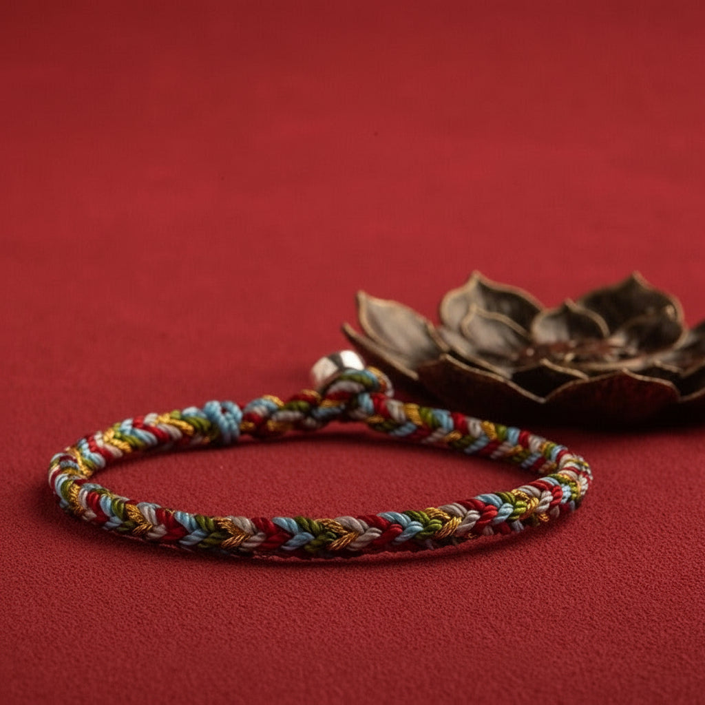 Tibet Handmade Five Color Thread Protection Braid String Bracelet