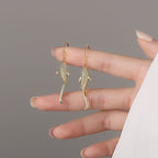 Fish Pattern Jade Luck Dangle Drop Earrings