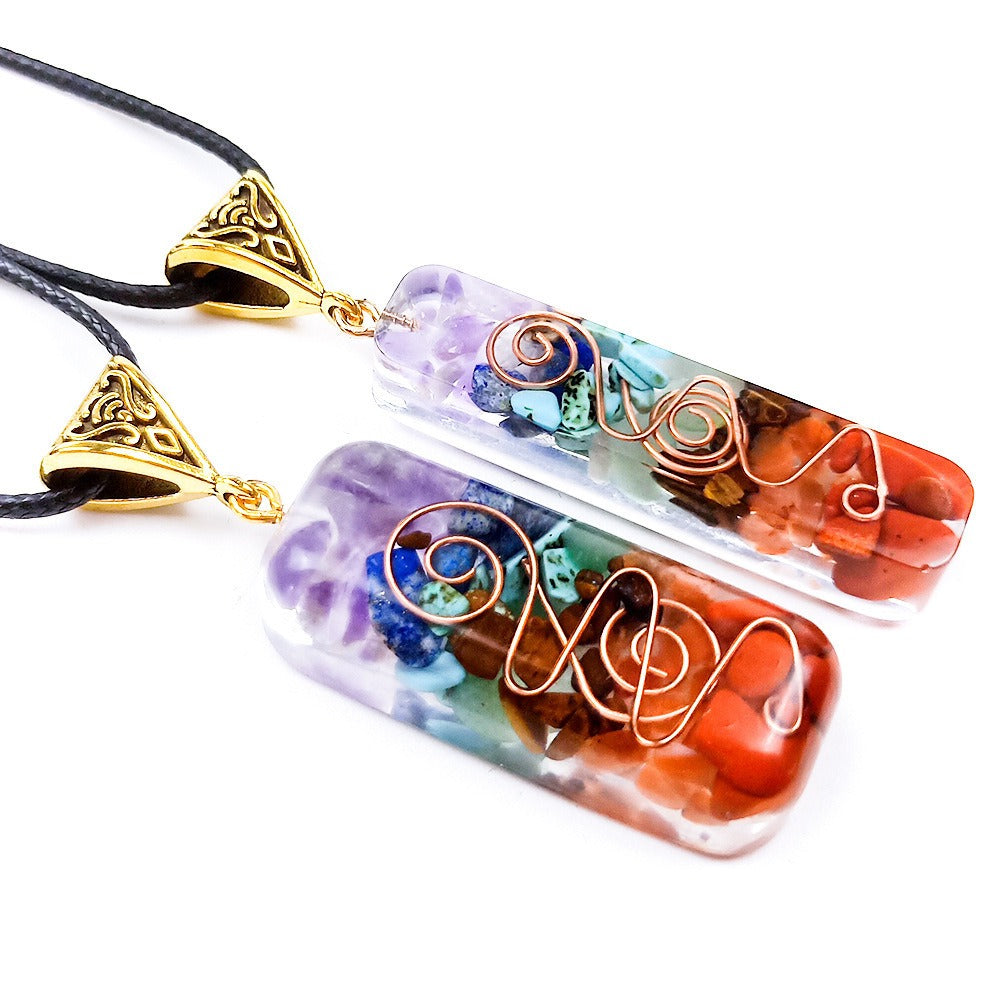 7 Chakra Orgone Necklace - Energy Healing & EMF Protection