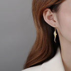 Fish Pattern Jade Luck Dangle Drop Earrings