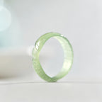 Hetian White Jade Cyan Jade Koi Fish Success Luck Ring