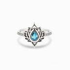 Sterling Silver Lotus Zircon Blessing Protection Ring
