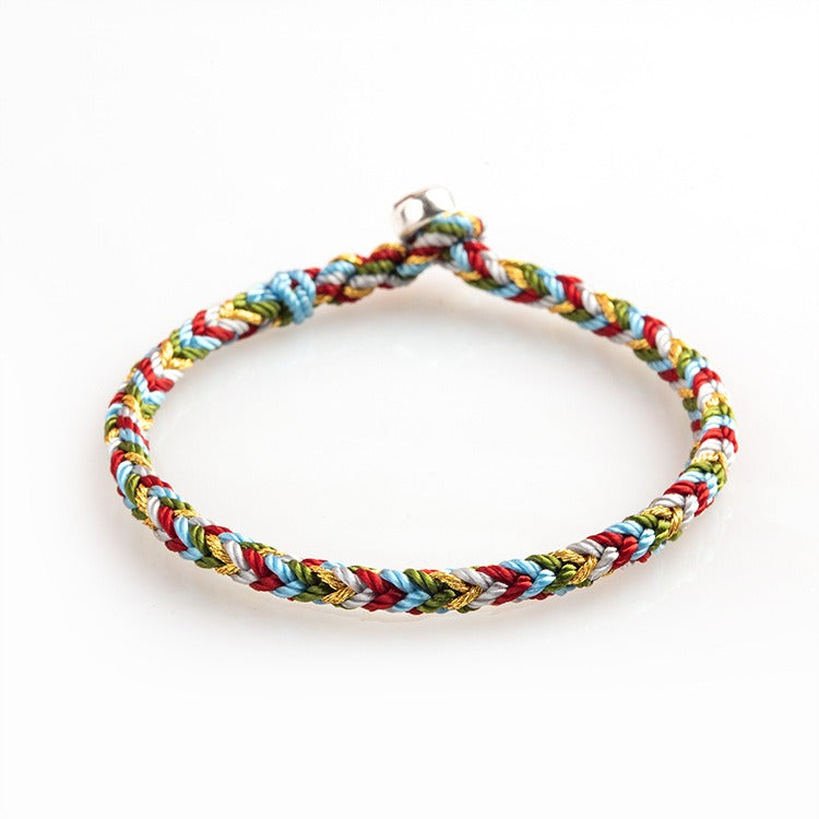 Tibet Handmade Five Color Thread Protection Braid String Bracelet