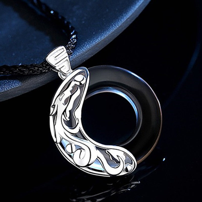 Natural White Jade Koi Lucky Necklace