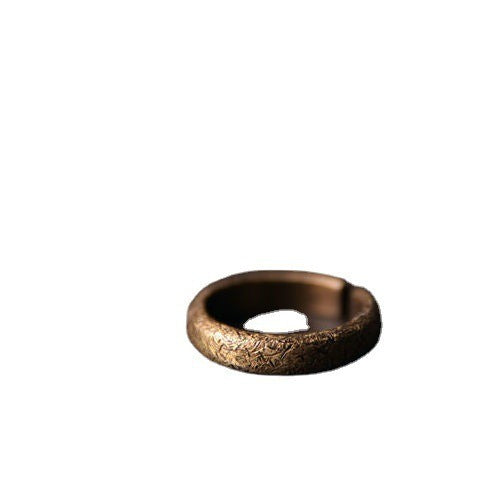 Tibetan Vintage Texture Design Copper Luck Couple Ring