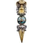 Tibetan Om Mani Padme Hum Buddha Wealth Rotation Necklace Vajra Pendant