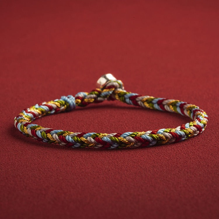Tibet Handmade Five Color Thread Protection Braid String Bracelet