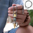 Tibetan Om Mani Padme Hum Buddha Wealth Rotation Necklace Vajra Pendant