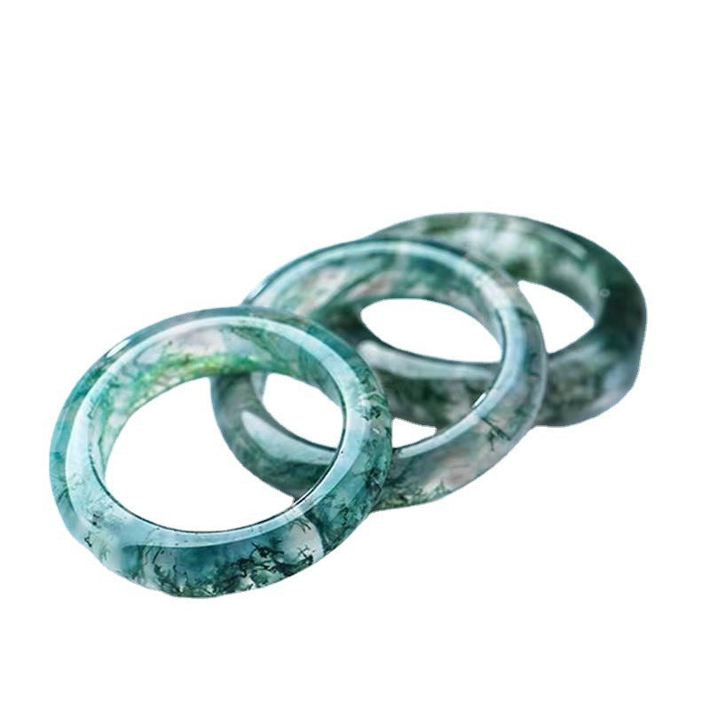Moss Agate Healing Balance Ring