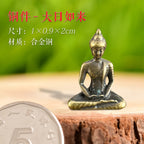 Mini Meditation Buddha Metal Monk Serenity Home Decoration