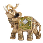 Lucky Feng Shui Green Elephant Statue Sculpture Wealth Figurine Gift Home Decoration
