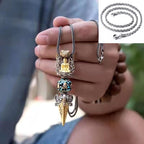 Tibetan Om Mani Padme Hum Buddha Wealth Rotation Necklace Vajra Pendant