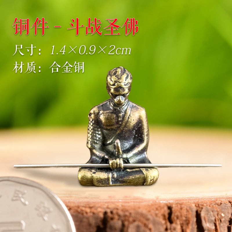Mini Meditation Buddha Metal Monk Serenity Home Decoration