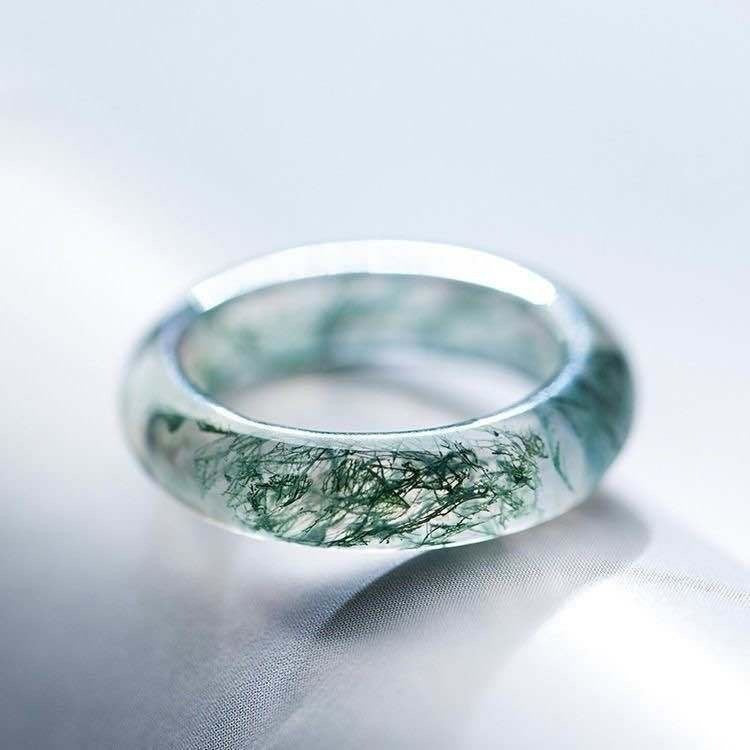 Moss Agate Healing Balance Ring