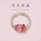 Natural Tridacna Stone Lovely Cat 14K Gold Plated Blessing Ring