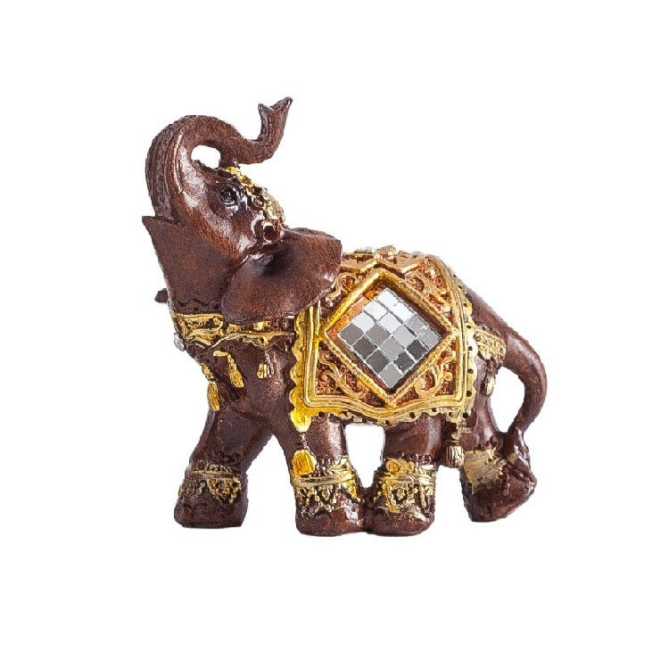 Lucky Feng Shui Green Elephant Statue Sculpture Wealth Figurine Gift Home Decoration