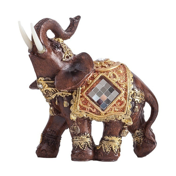 Lucky Feng Shui Green Elephant Statue Sculpture Wealth Figurine Gift Home Decoration