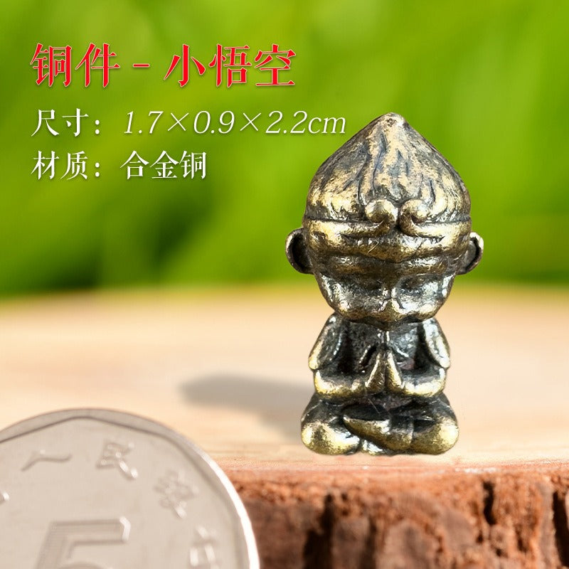 Mini Meditation Buddha Metal Monk Serenity Home Decoration