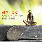 Mini Meditation Buddha Metal Monk Serenity Home Decoration