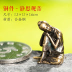 Mini Meditation Buddha Metal Monk Serenity Home Decoration