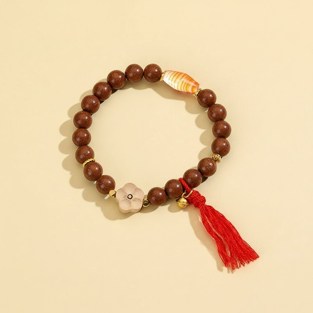 Dzi Bead Plum Blossom Incense Bracelet
