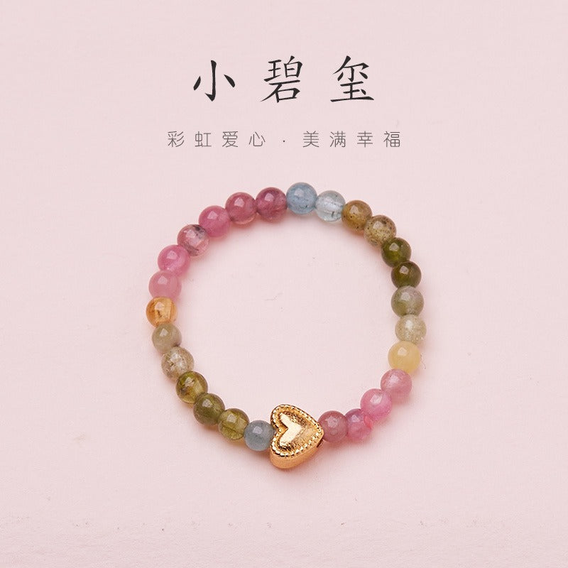 Natural Tridacna Stone Lovely Cat 14K Gold Plated Blessing Ring