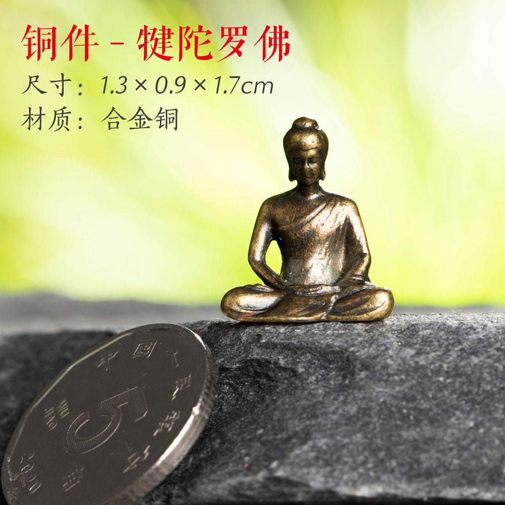 Mini Meditation Buddha Metal Monk Serenity Home Decoration