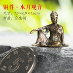 Mini Meditation Buddha Metal Monk Serenity Home Decoration