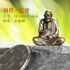 Mini Meditation Buddha Metal Monk Serenity Home Decoration