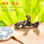 Mini Meditation Buddha Metal Monk Serenity Home Decoration