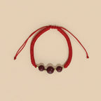 Floral Hexiang Bead Lucky Cord Braided Bracelet