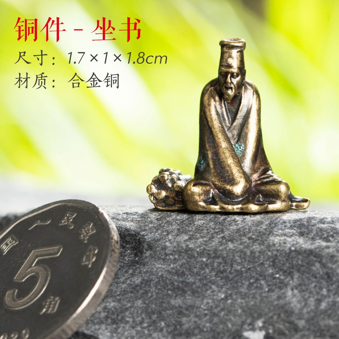 Mini Meditation Buddha Metal Monk Serenity Home Decoration