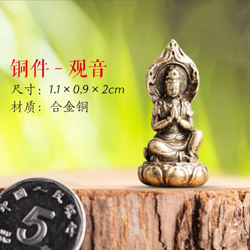 Mini Meditation Buddha Metal Monk Serenity Home Decoration
