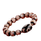 Sacred Ash Glaze Ancient-Style Multigem Nine-Eyed Dzi Bracelet