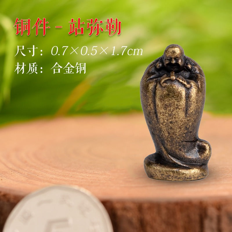 Mini Meditation Buddha Metal Monk Serenity Home Decoration