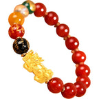 Obsidian Color-Changing Gold Sand Pixiu Wealth Bracelet