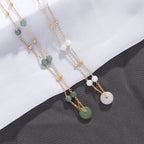 Natural Strawberry Quartz Peace Amulet Crystal Necklace