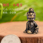 Mini Meditation Buddha Metal Monk Serenity Home Decoration