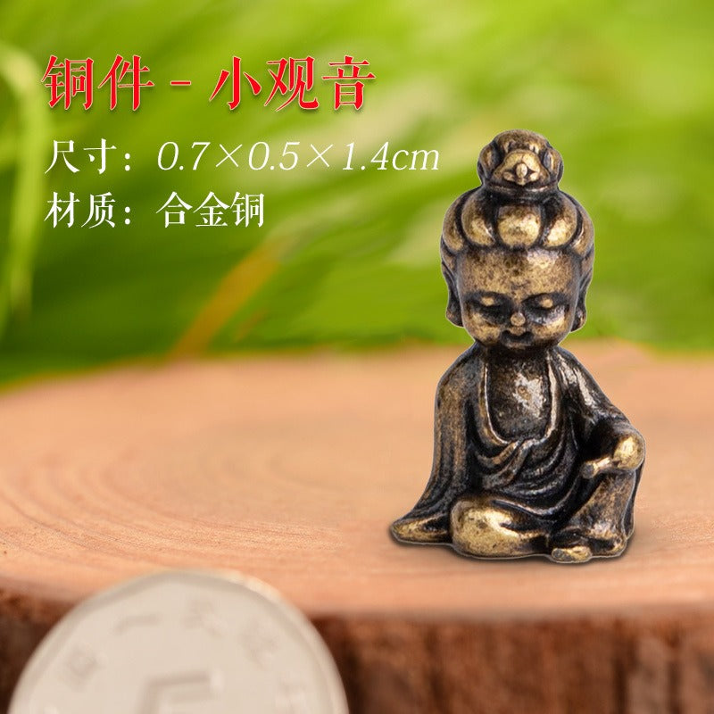 Mini Meditation Buddha Metal Monk Serenity Home Decoration