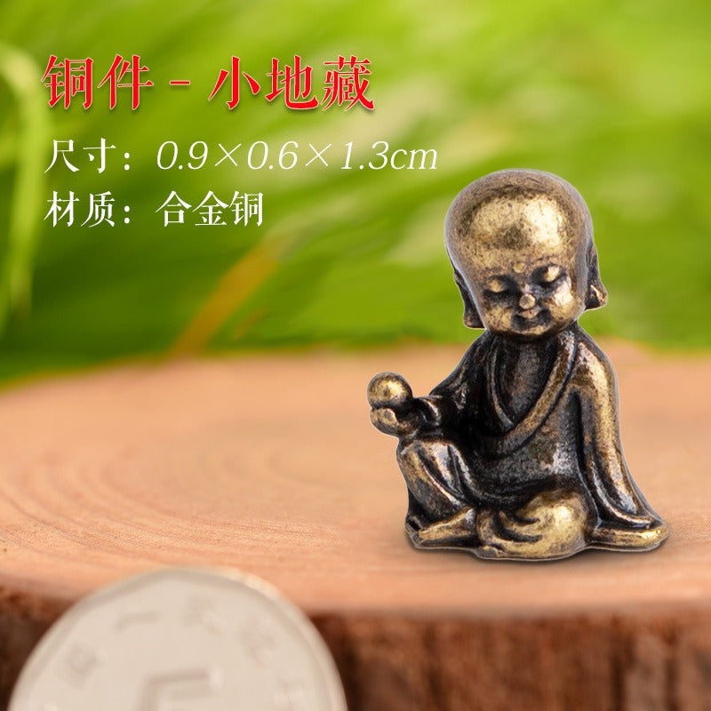 Mini Meditation Buddha Metal Monk Serenity Home Decoration