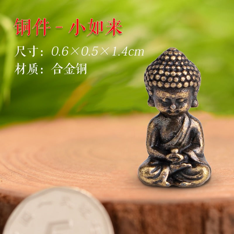 Mini Meditation Buddha Metal Monk Serenity Home Decoration