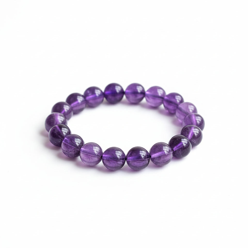 Natural Dreamy Amethyst Bead Bracelet