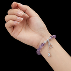 Bolivian Amethyst Fu-Lu Gourd Luck Blessings Protection Beaded Bracelet