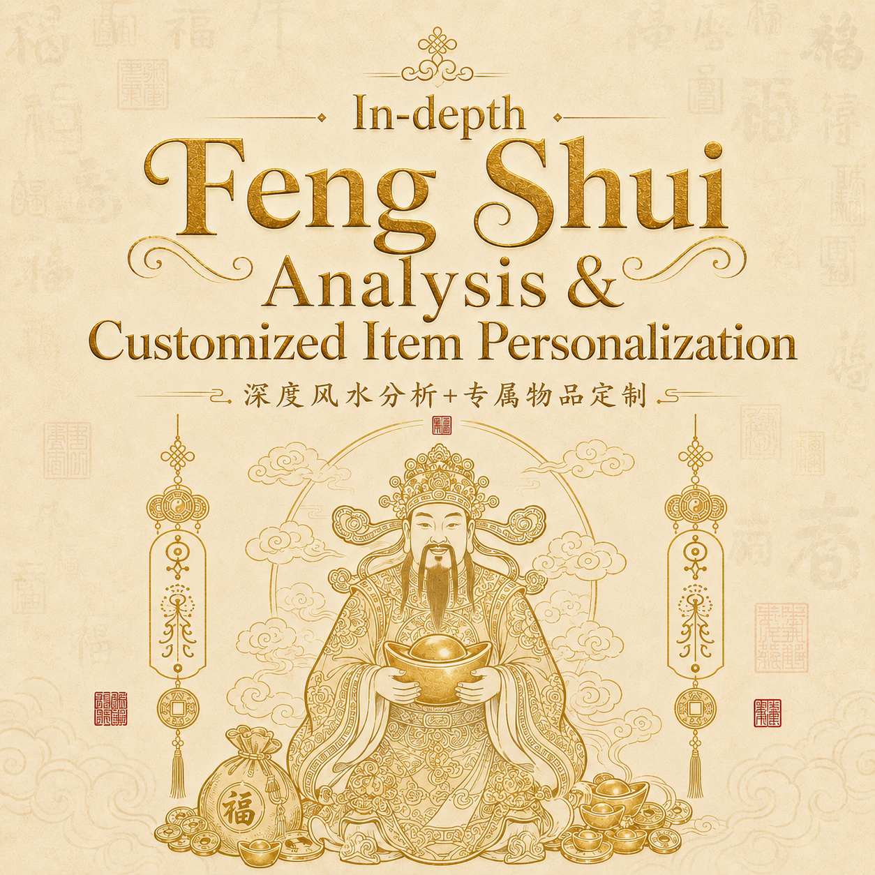 In-depth Feng Shui analysis and solutions + customized Feng Shui items tailored for you